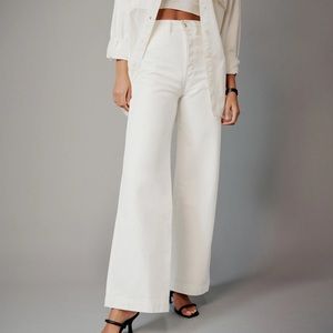 Reformation Logan Ultra High Rise Wide Leg Jeans in vintage white